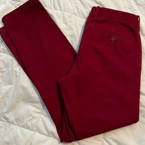 JCrew Mens Dark Red Dress Dress Pant
